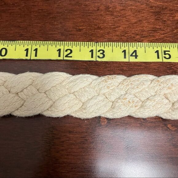 Abercrombie and Fitch Cream Braided Woven Belt - Picture 7 of 14